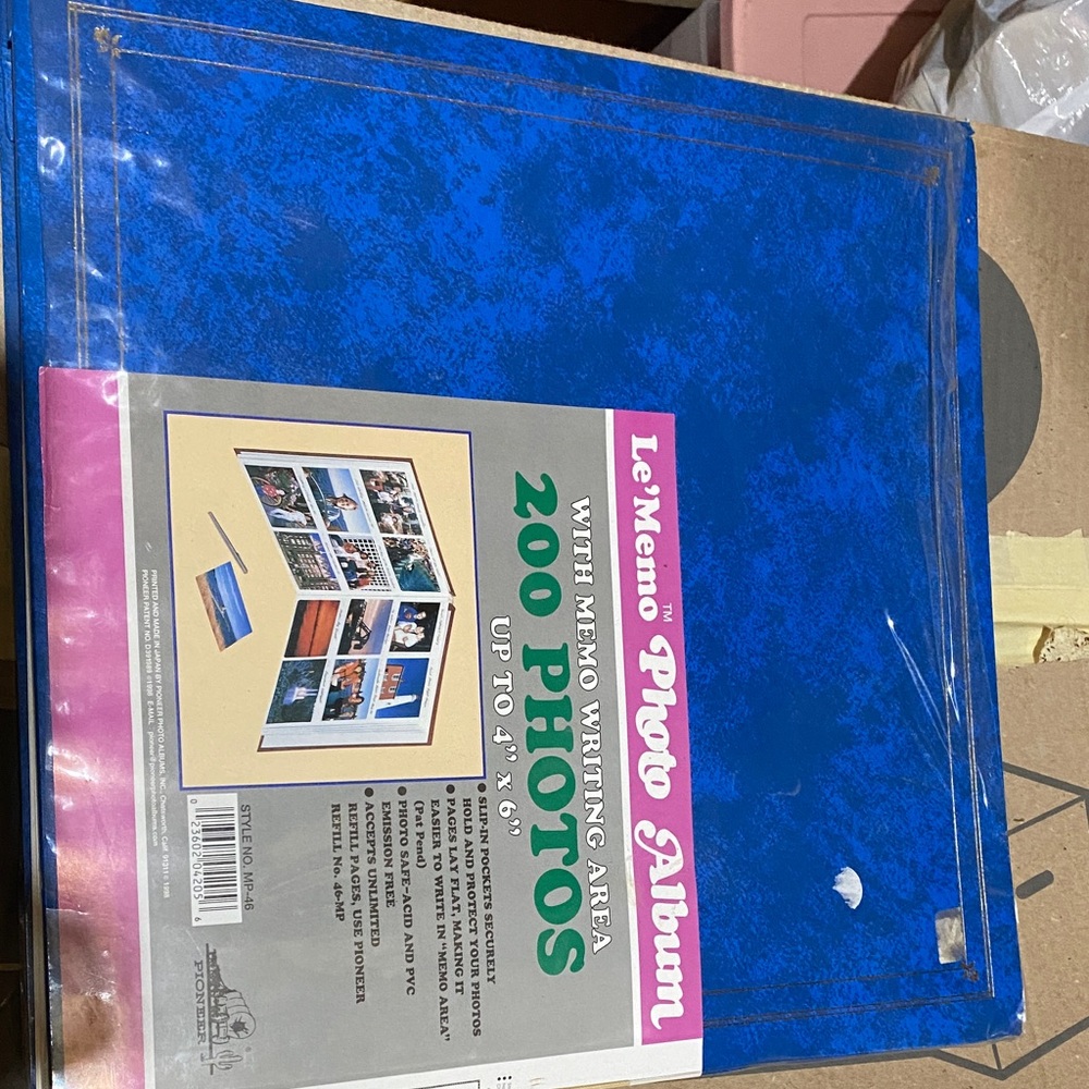 Vintage pioneer Blue Photo Album with Memo Writing Area